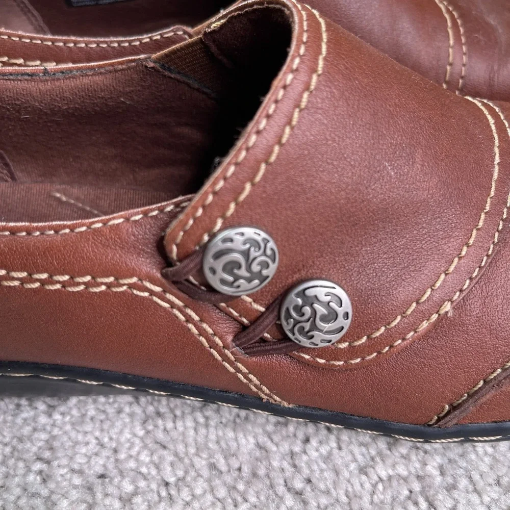 Clarks Ashland Alpine Shoes Womens Size 8 M Brown Bendables Leather Loafer